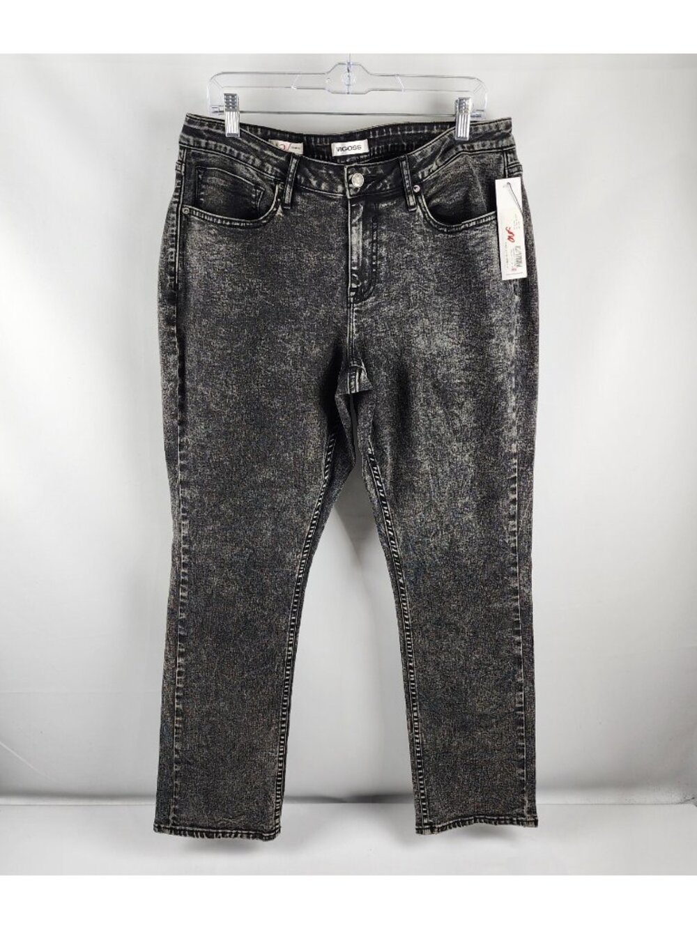 Vigoss Jeans Womens 16W Black Ace Straight High Rise Denim NWT